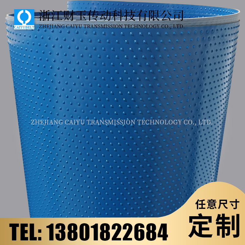 浙江財(cái)玉傳動(dòng)科技有限公司/CAIYUBELT/藍(lán)色小圓點(diǎn)花紋輸送帶